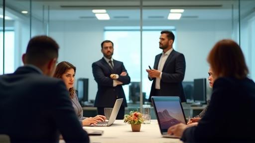 Thumbnail image for a corporate film showing business professionals in a modern office setting